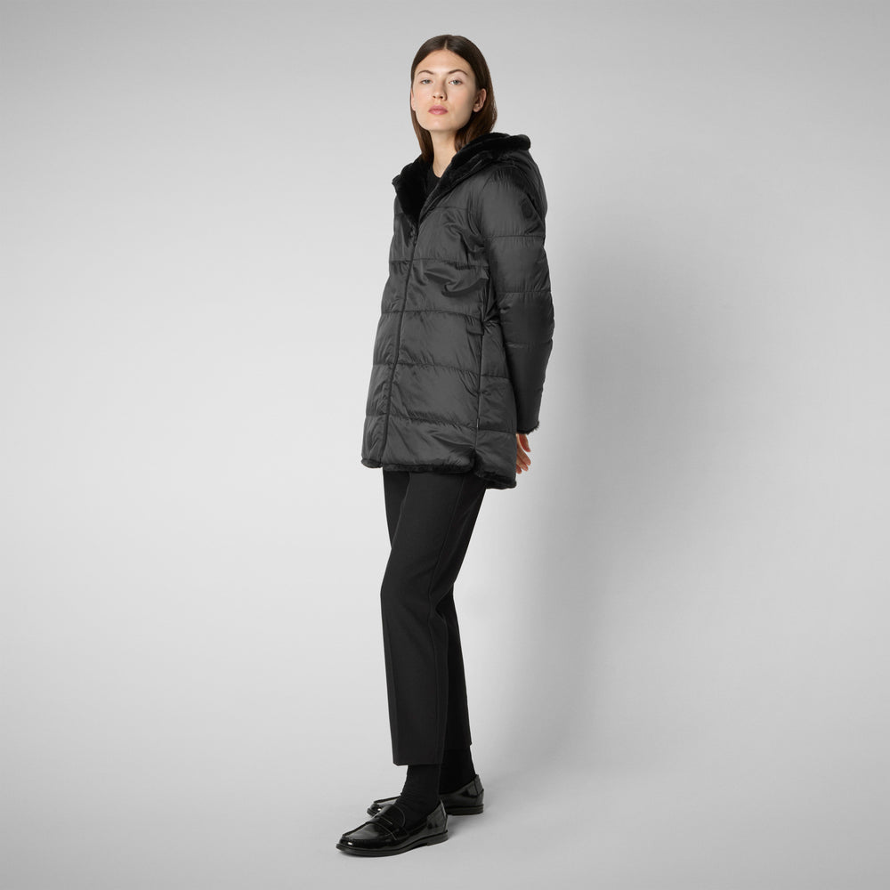 Save the duck GIACCA CON CAPPUCCIO DONNA BRIDGET NERO Sconto