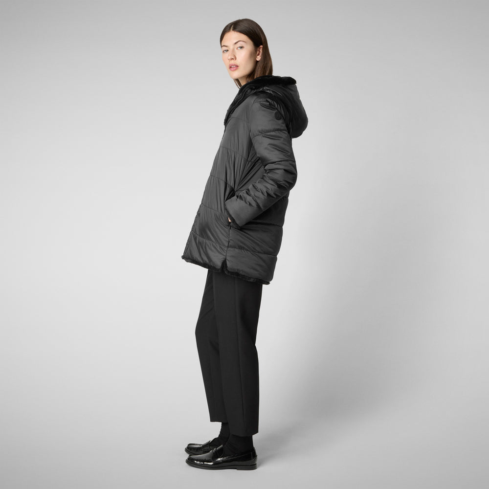 Save the duck GIACCA CON CAPPUCCIO DONNA BRIDGET NERO Sconto