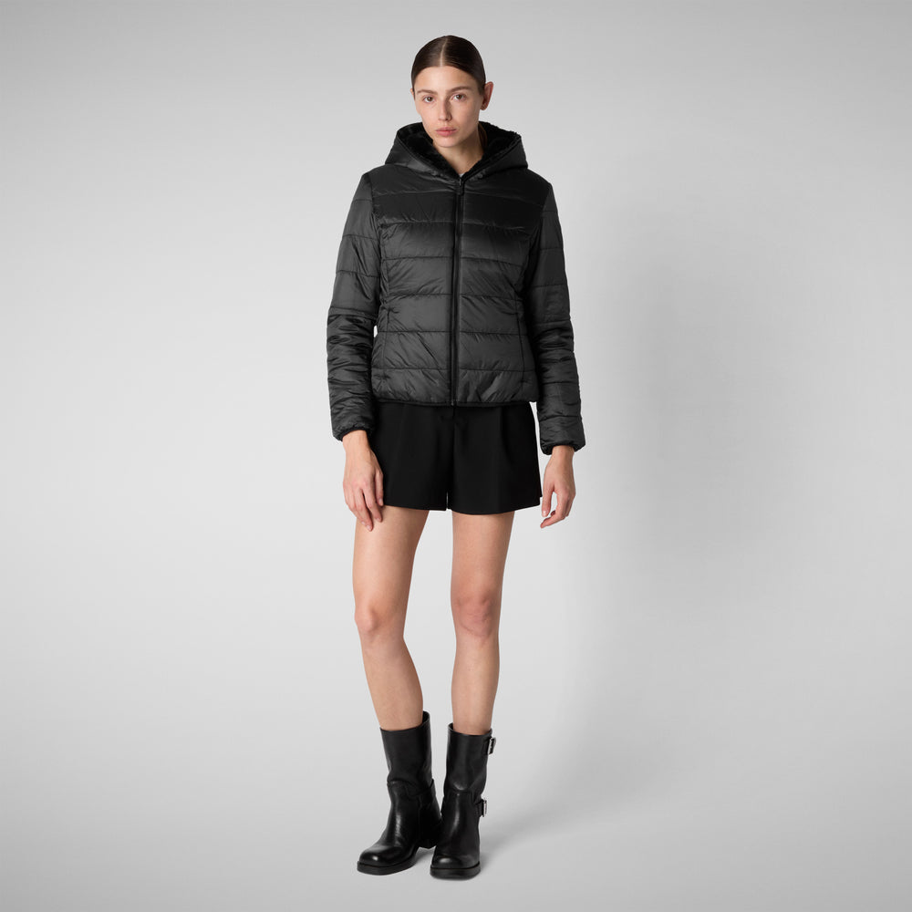 Save the duck GIACCA CON CAPPUCCIO DONNA LAILA NERO Offerta