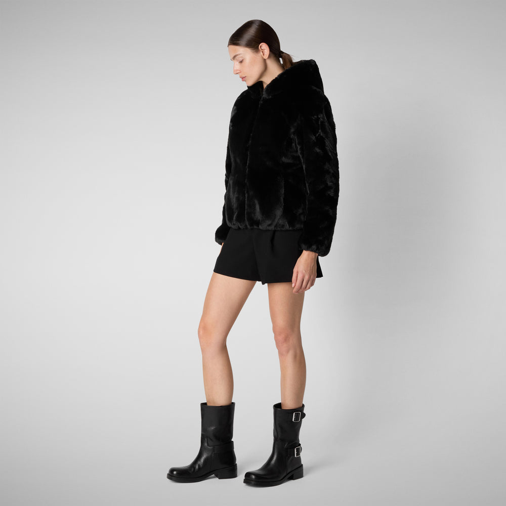 Save the duck GIACCA CON CAPPUCCIO DONNA LAILA NERO Offerta