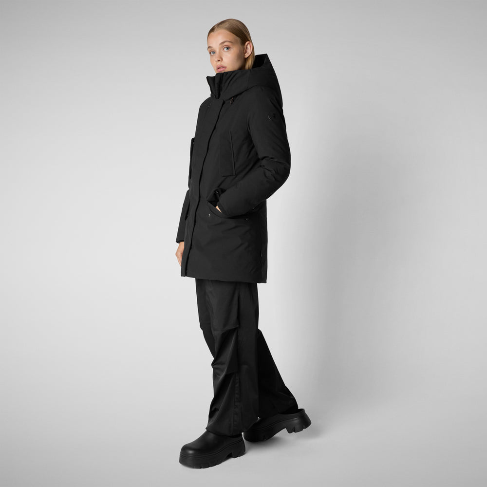 Save the duck PARKA DONNA CON CAPPUCCIO SOLEIL NERO Online