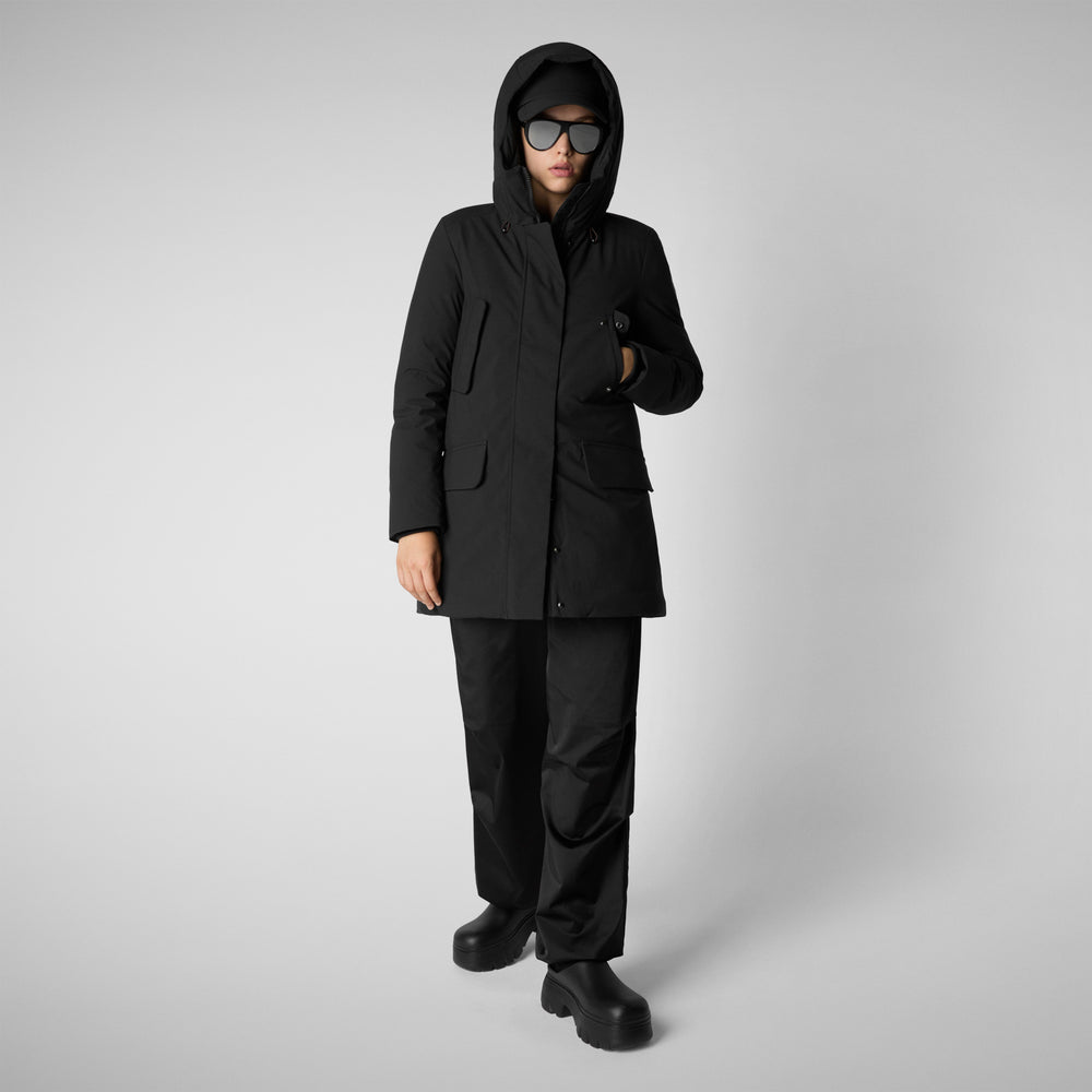Save the duck PARKA DONNA CON CAPPUCCIO SOLEIL NERO Online