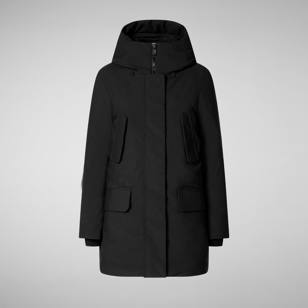 Save the duck PARKA DONNA CON CAPPUCCIO SOLEIL NERO Online