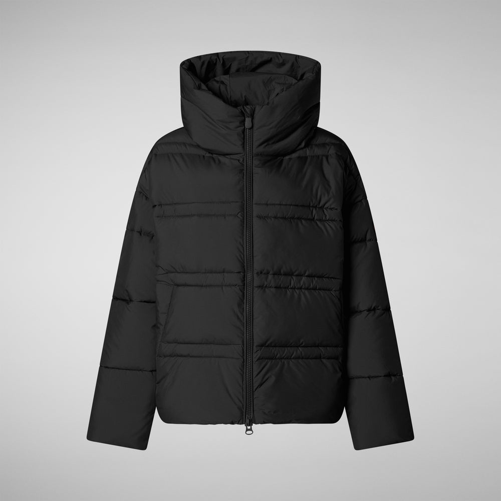 Save the duck PIUMINO ANIMAL FREE CON CAPPUCCIO DONNA KERI NERO Nuovo