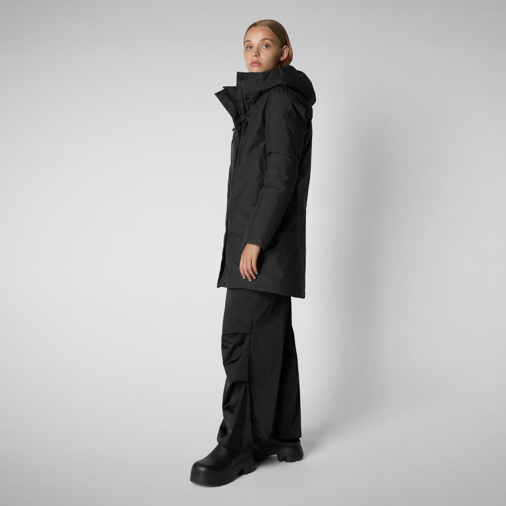 Save the duck PARKA CON CAPPUCCIO DONNA NIKO IN NERO Qualità