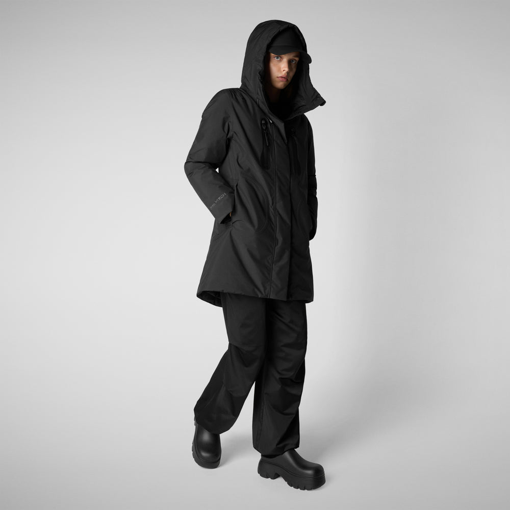 Save the duck PARKA CON CAPPUCCIO DONNA NIKO IN NERO Qualità