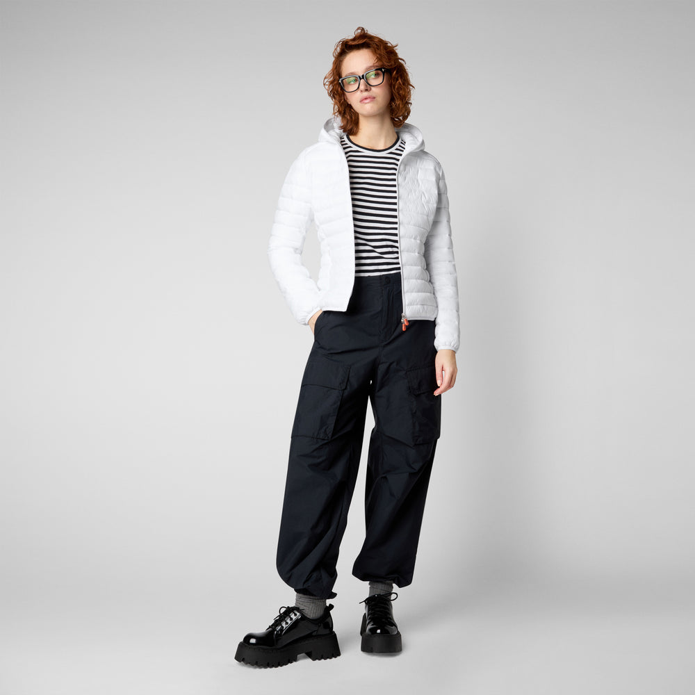 Save the duck Piumino animal free con cappuccio donna Daisy off bianco Soddisfazione Garantita
