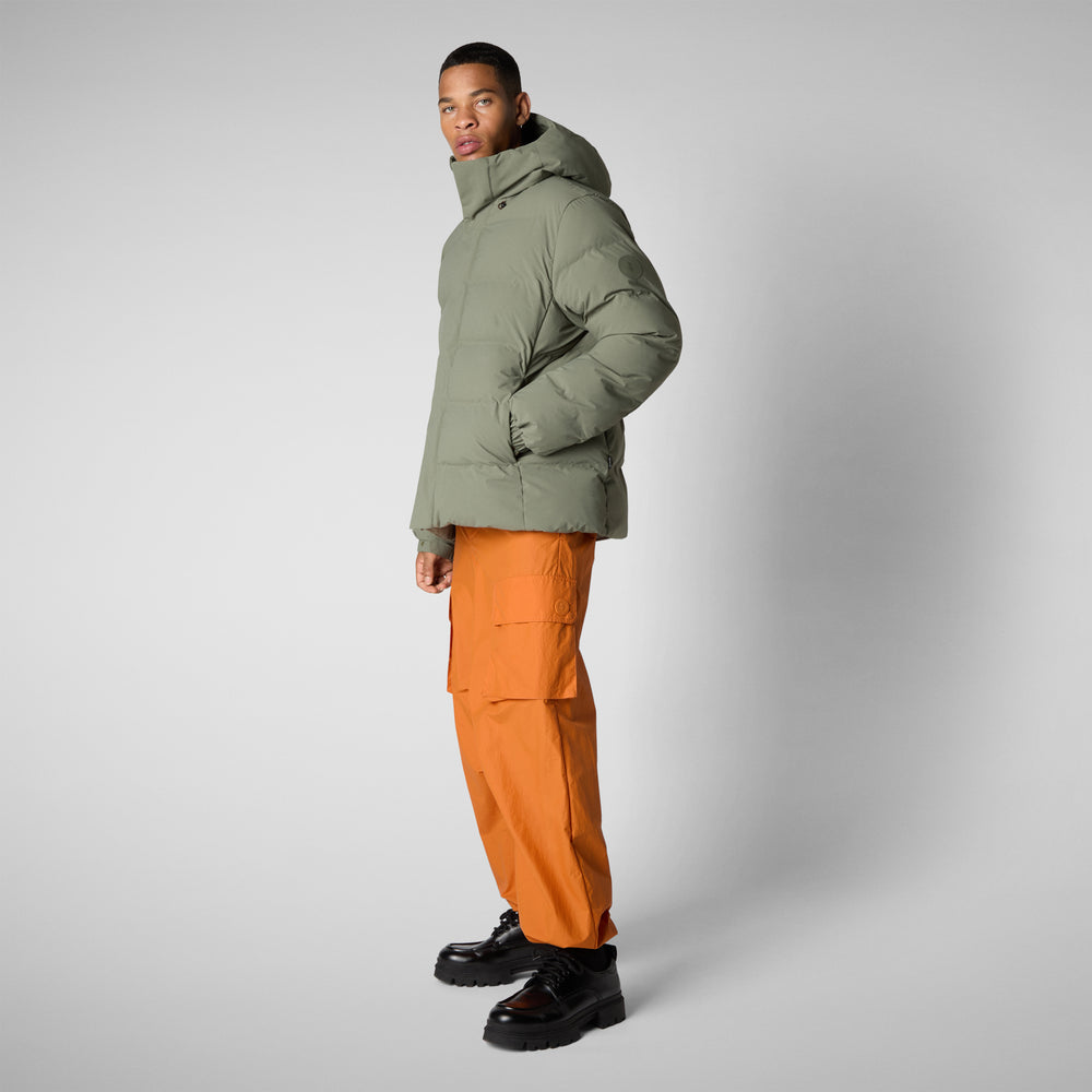 Save the duck PARKA UOMO LELAND IN SWAMP GREEN Consegna Veloce