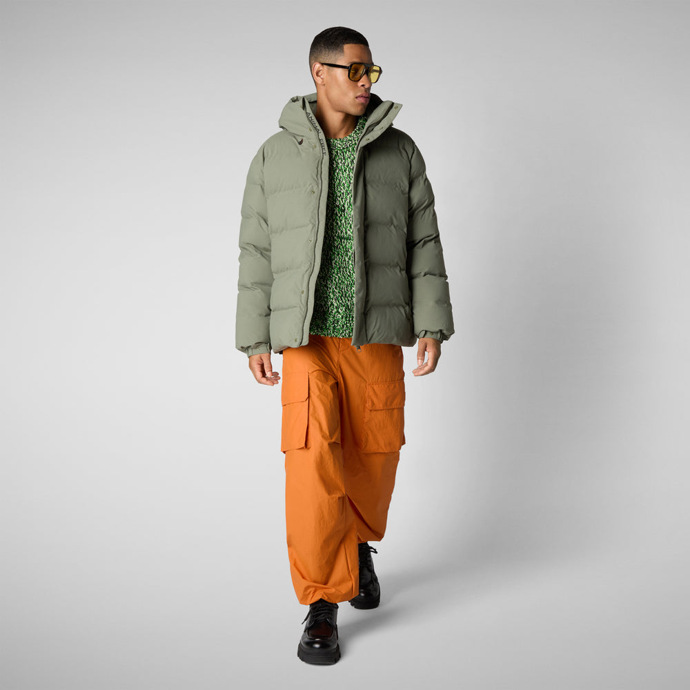 Save the duck PARKA UOMO LELAND IN SWAMP GREEN Consegna Veloce