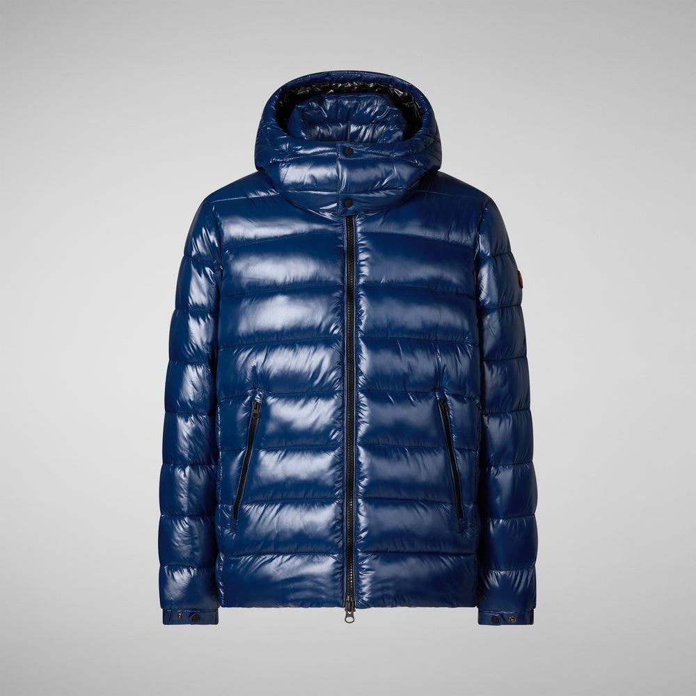Save the duck PIUMINO ANIMAL FREE CON CAPPUCCIO UOMO FLORIAN BLU INCHIOSTRO Offerta