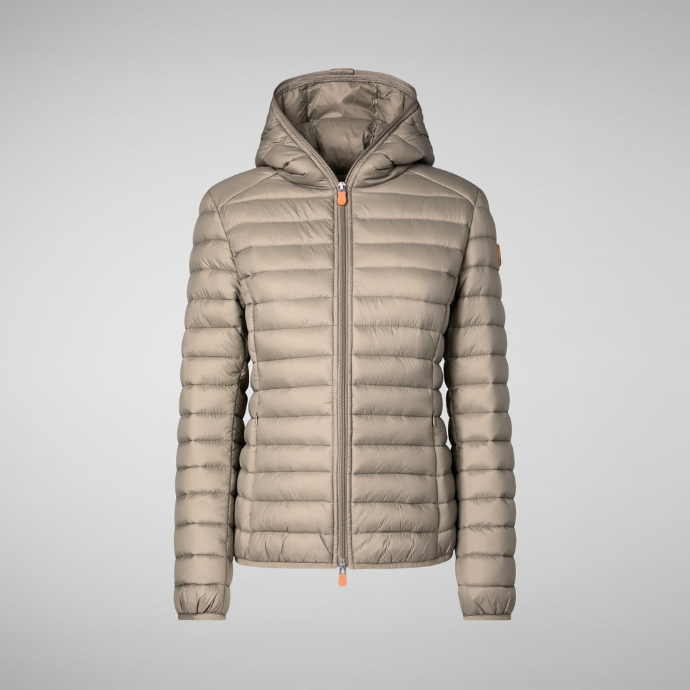 Save the duck Piumino animal free con cappuccio donna Daisy Grigio elefante Fino al 50% di sconto