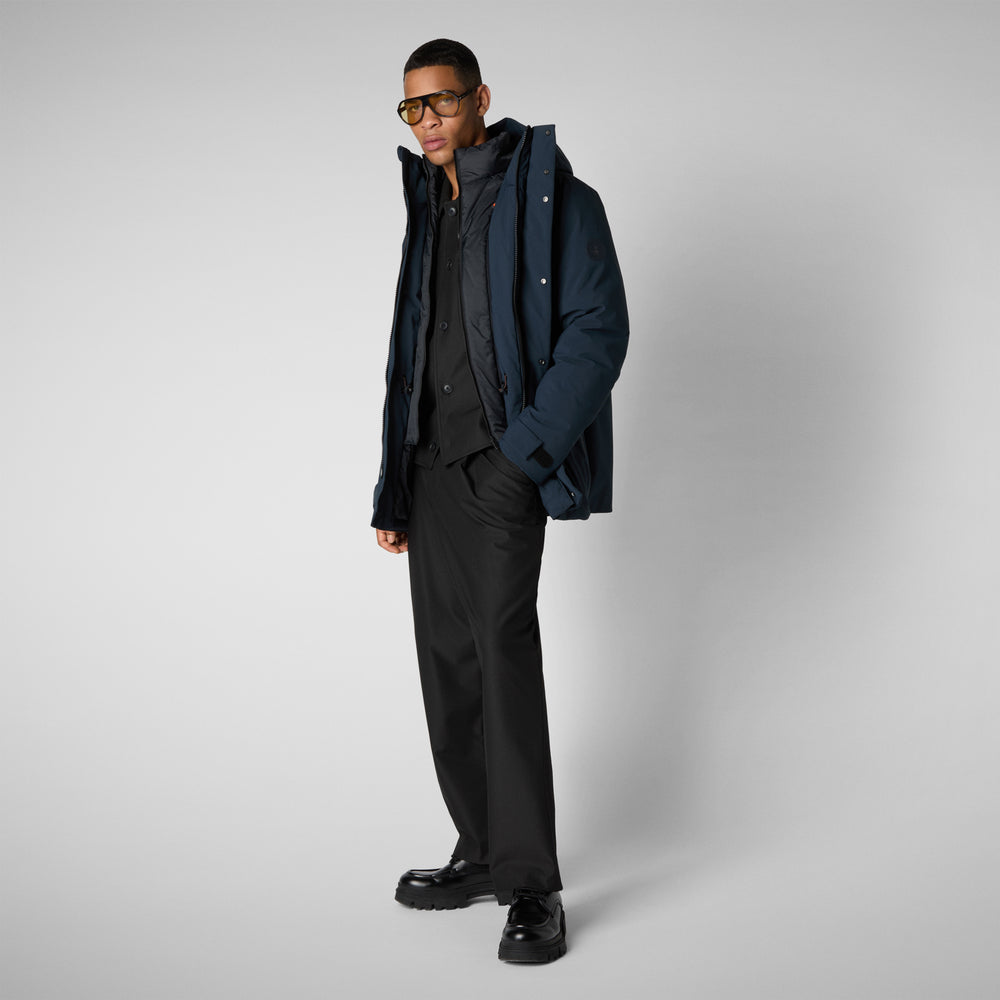Save the duck PARKA UOMO WILDER IN BLU NERO Discount Store per i nuovi prodotti