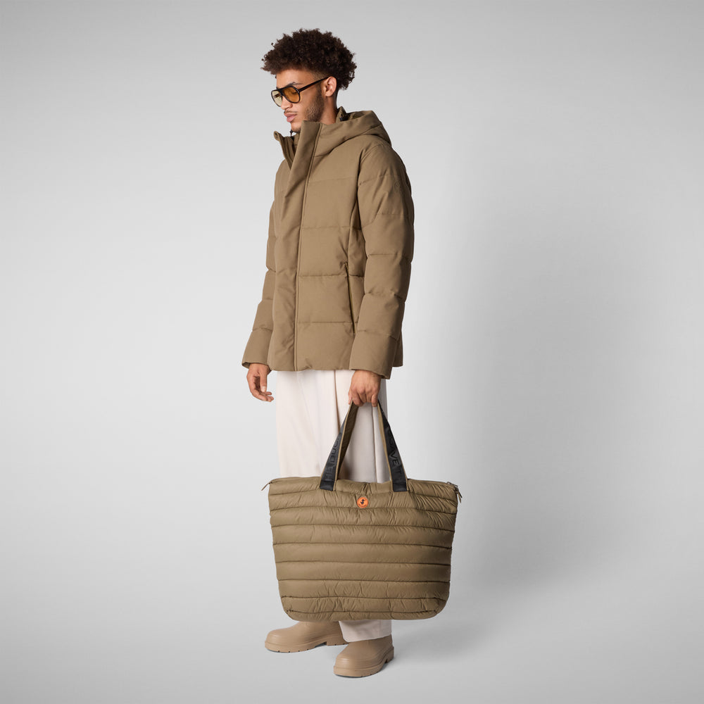 Save the duck PIUMINO ANIMAL FREE CON CAPPUCCIO UOMO FNIAN VERDE 50% di sconto con spedizione gratuita