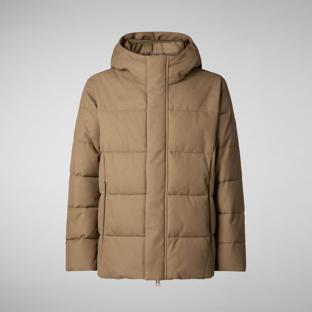 Save the duck PIUMINO ANIMAL FREE CON CAPPUCCIO UOMO FNIAN VERDE 50% di sconto con spedizione gratuita