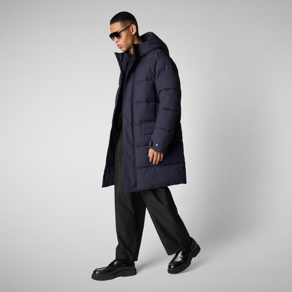 Save the duck PIUMINO ANIMAL FREE CON CAPPUCCIO COSMO BLU NERO Officina