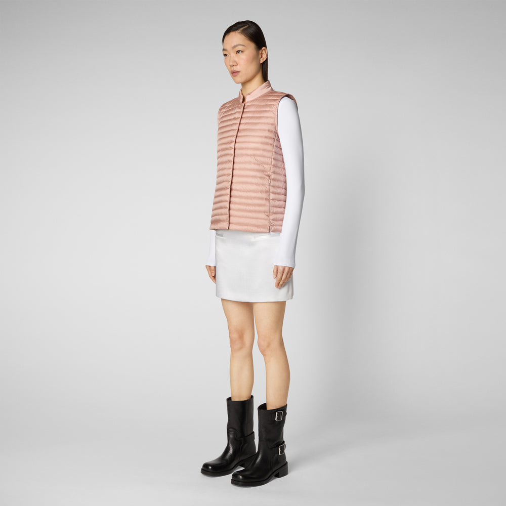 Save the duck Gilet trapuntato donna Aria rosa cipria Italy