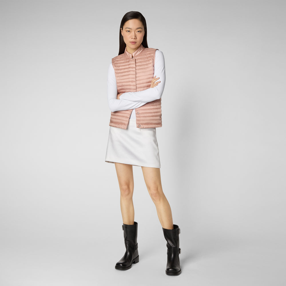 Save the duck Gilet trapuntato donna Aria rosa cipria Italy