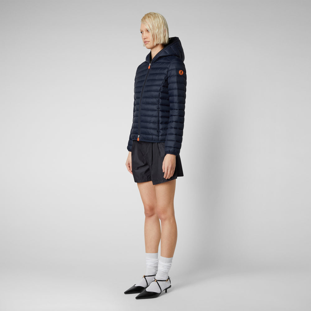 Save the duck Piumino animal free con cappuccio donna Daisy blu Nero Fino Al -60%