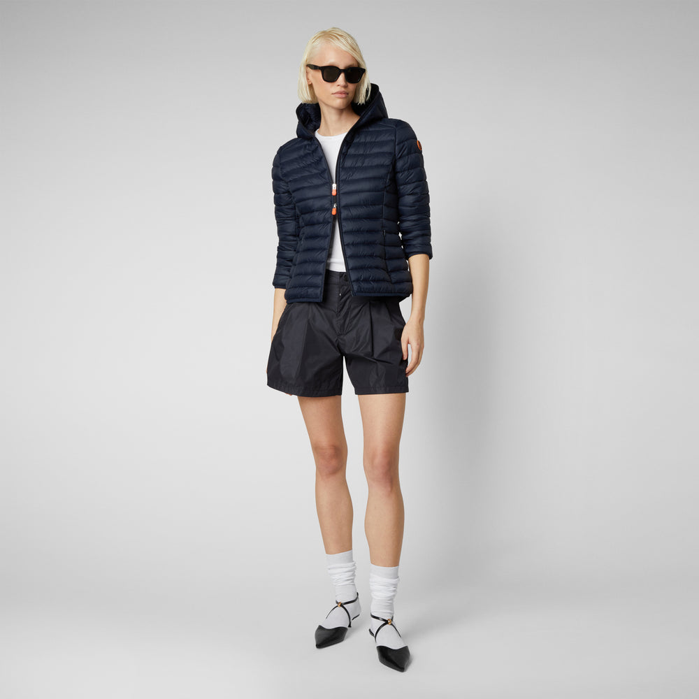 Save the duck Piumino animal free con cappuccio donna Daisy blu Nero Fino Al -60%