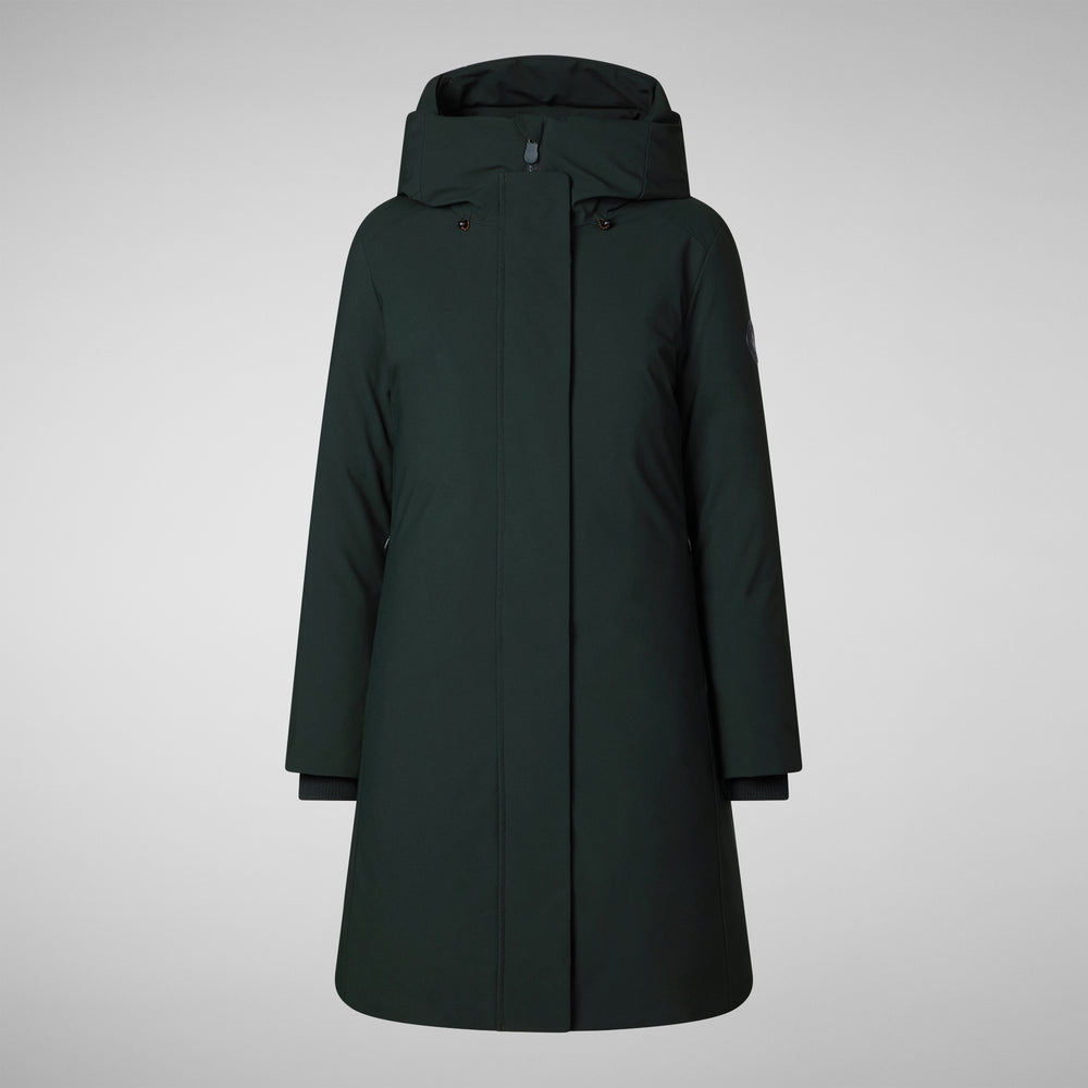 Save the duck PARKA DONNA CON CAPPUCCIO SIENNA VERDE NERO Offerta
