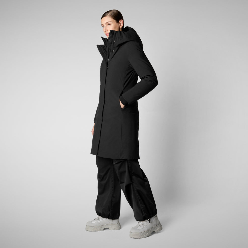 Save the duck PARKA DONNA CON CAPPUCCIO SIENNA NERO Online