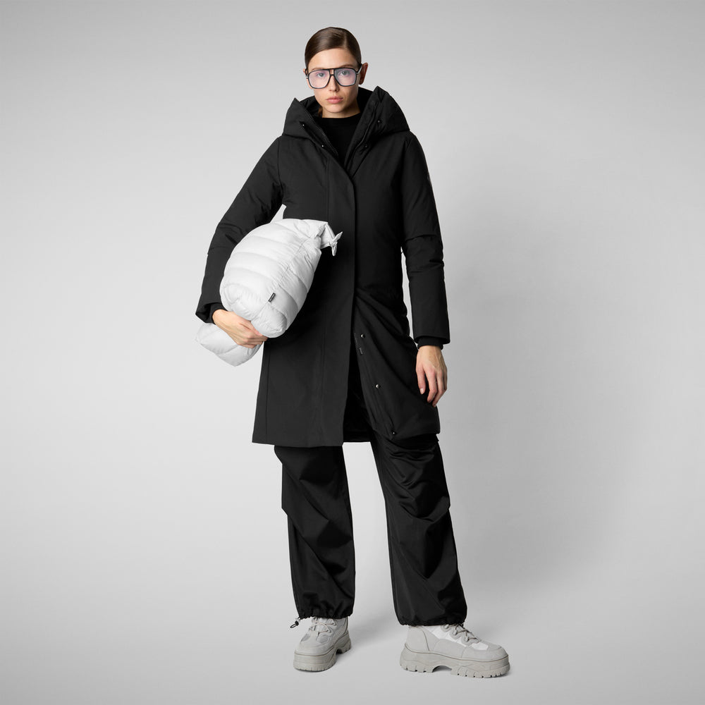 Save the duck PARKA DONNA CON CAPPUCCIO SIENNA NERO Online
