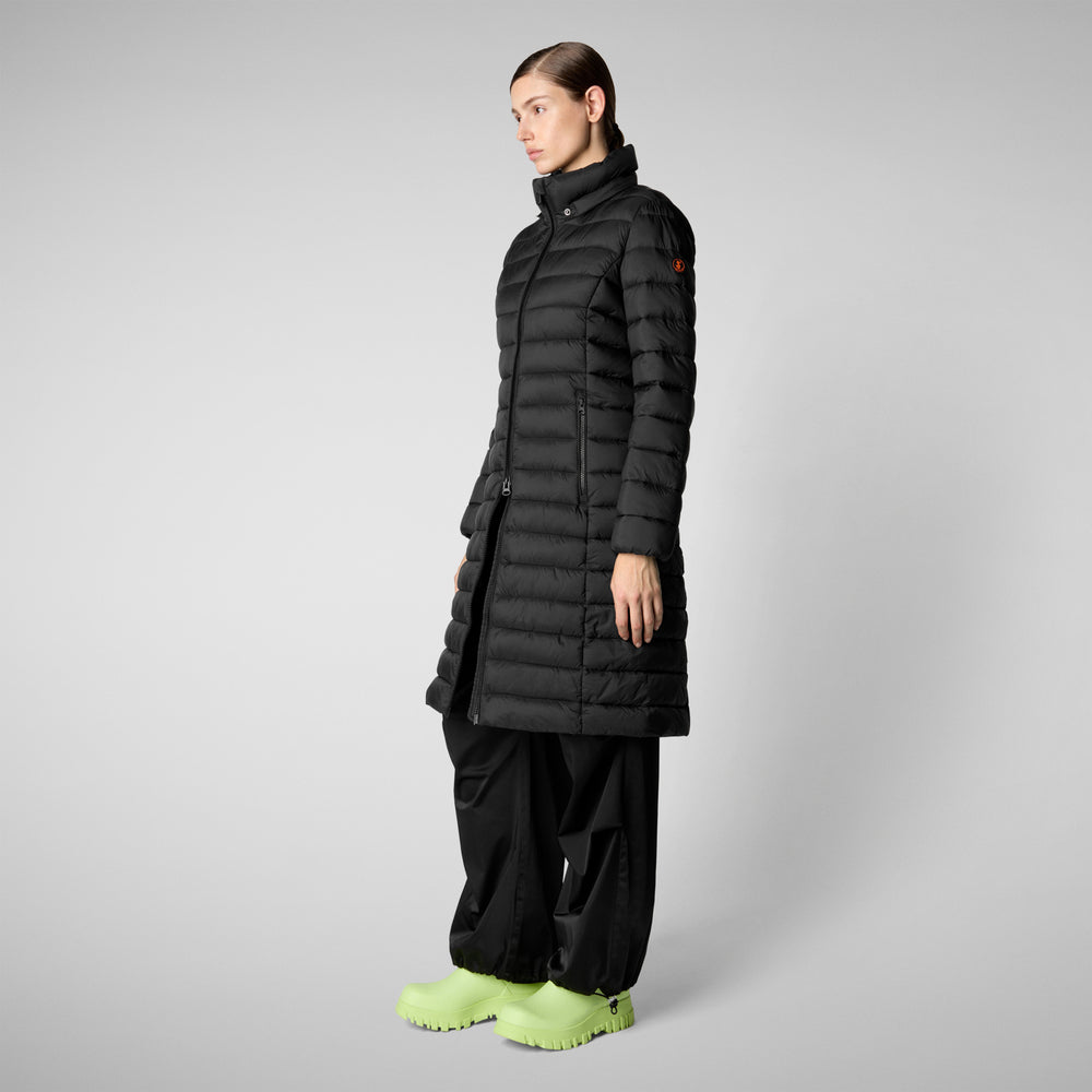 Save the duck PIUMINO ANIMAL FREE CON CAPPUCCIO DONNA EILEEN NERO Saldi