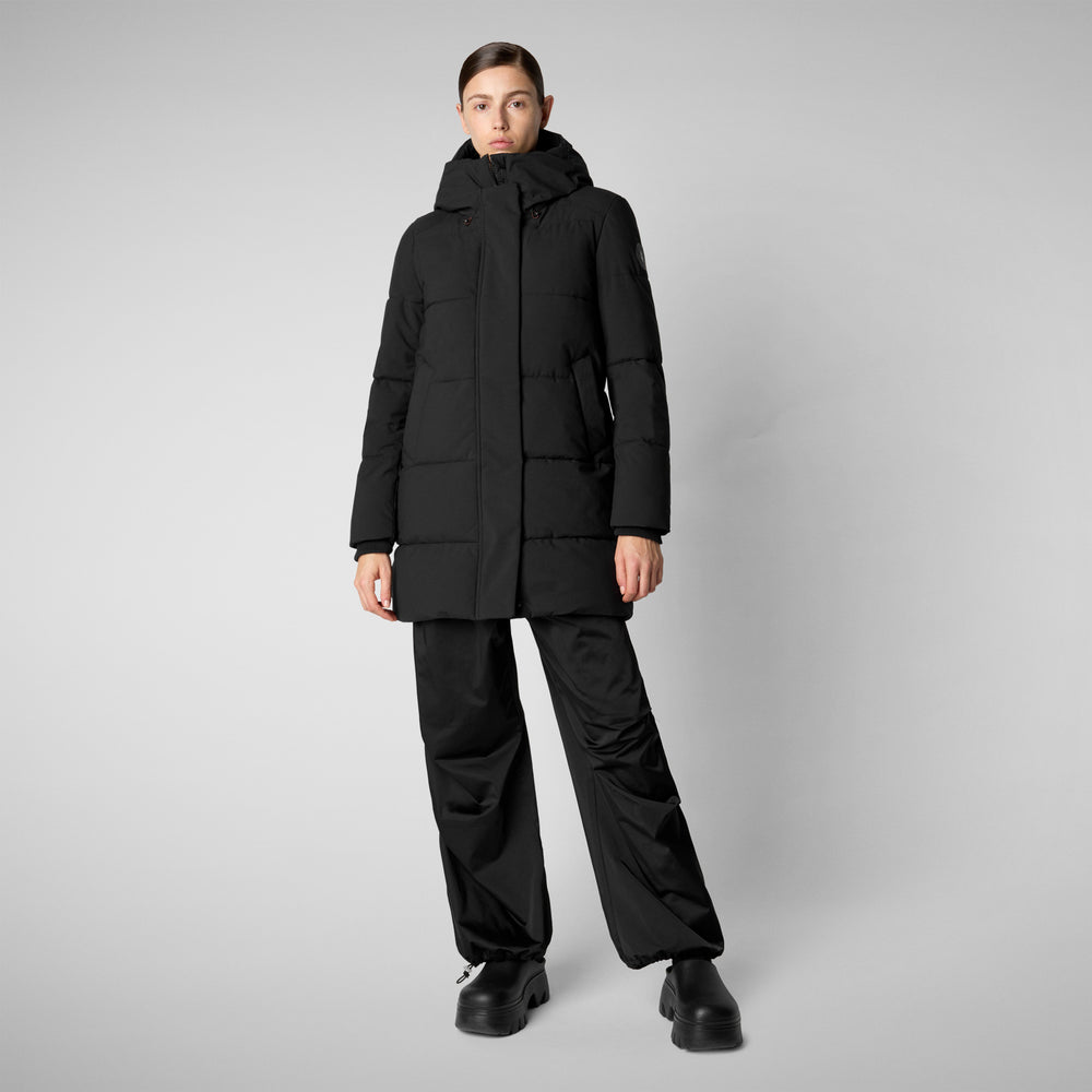 Save the duck PARKA DONNA CON CAPPUCCIO BETHANY NERO Vendita Calda