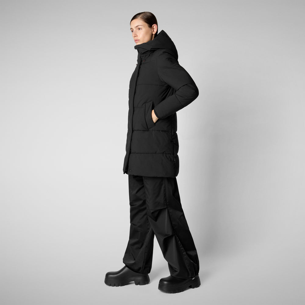 Save the duck PARKA DONNA CON CAPPUCCIO BETHANY NERO Vendita Calda