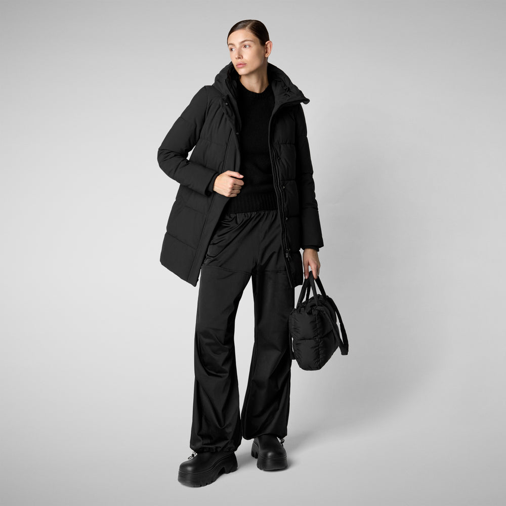 Save the duck PARKA DONNA CON CAPPUCCIO BETHANY NERO Vendita Calda