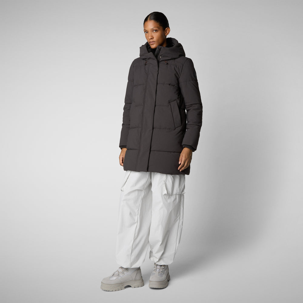 Save the duck PARKA DONNA CON CAPPUCCIO BETHANY BROWN NERO Vendita Economica