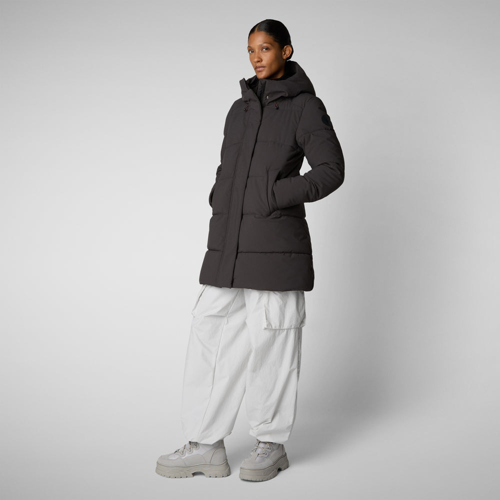 Save the duck PARKA DONNA CON CAPPUCCIO BETHANY BROWN NERO Vendita Economica