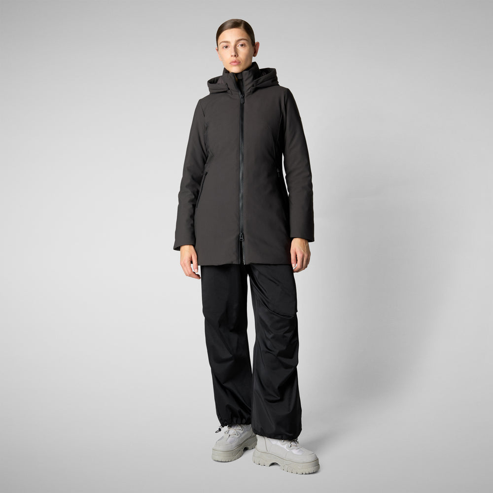 Save the duck giacca DONNA CON CAPPUCCIO LILA BROWN NERO Saldi Di Fabbrica