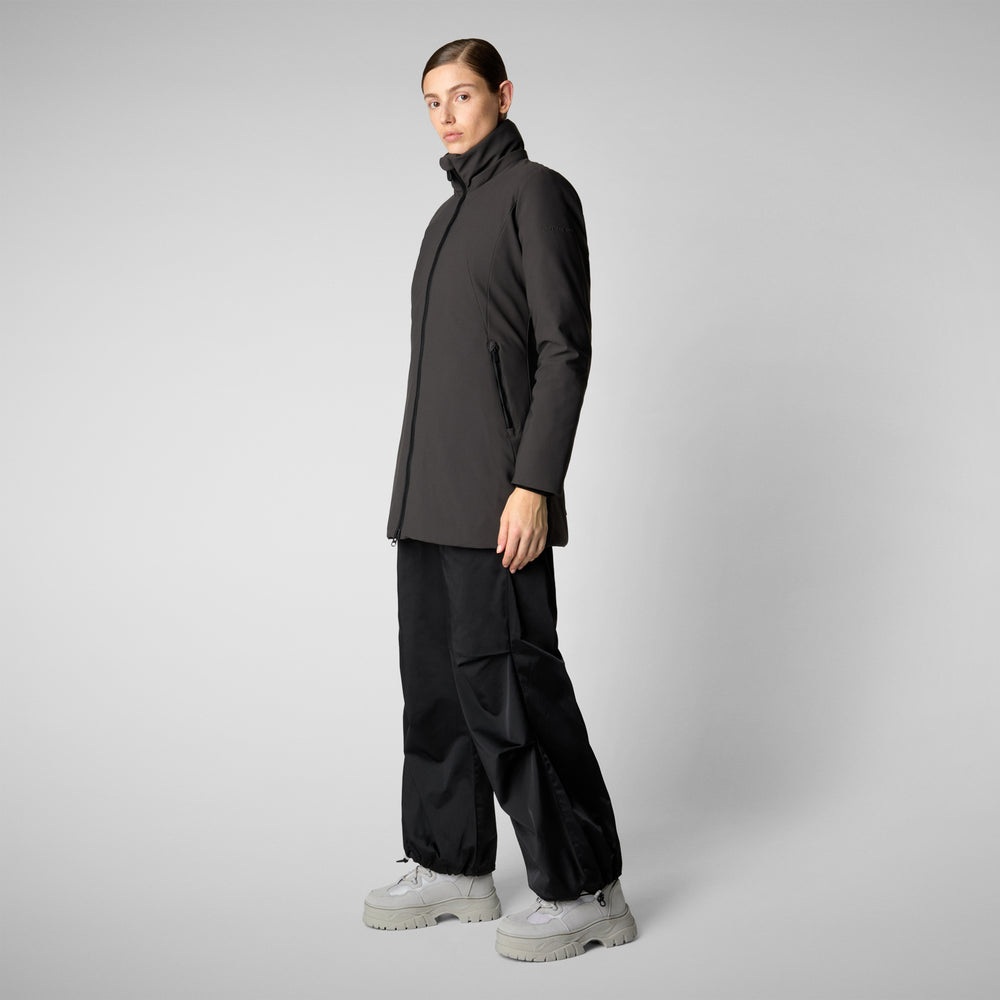 Save the duck giacca DONNA CON CAPPUCCIO LILA BROWN NERO Saldi Di Fabbrica