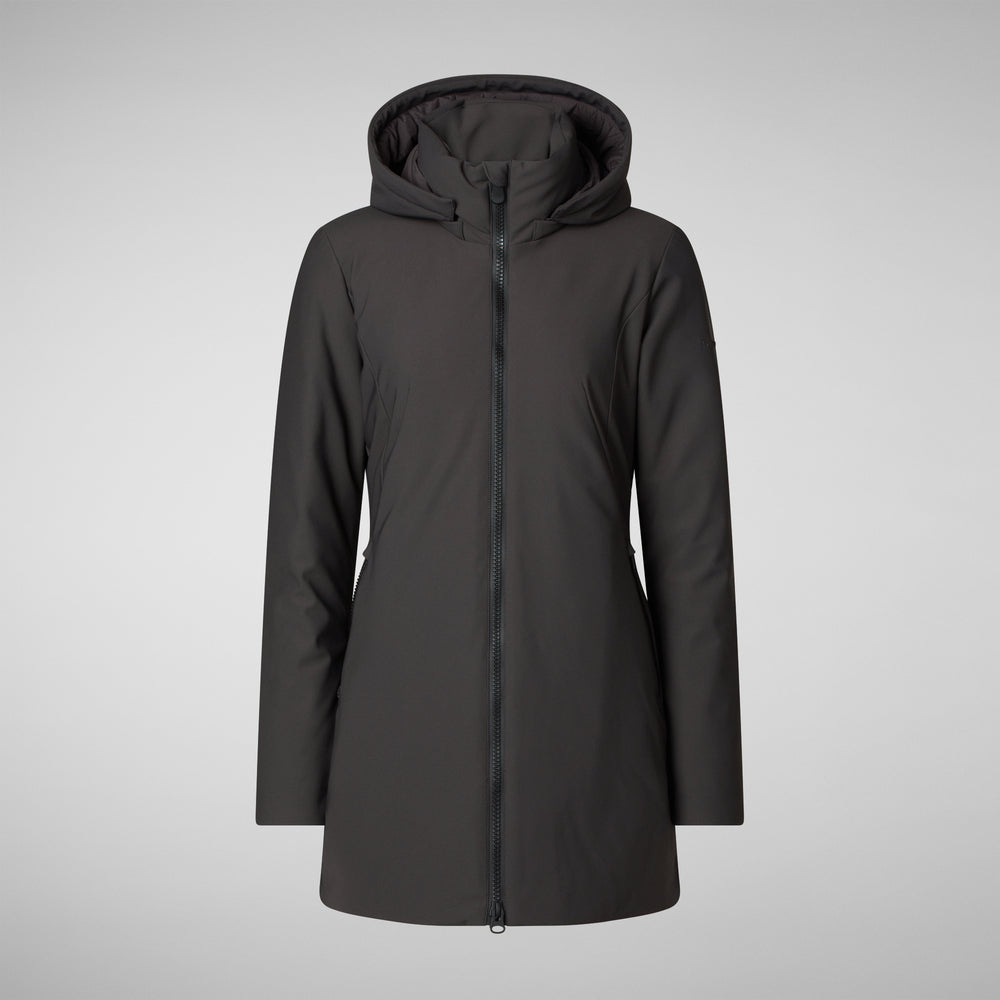 Save the duck giacca DONNA CON CAPPUCCIO LILA BROWN NERO Saldi Di Fabbrica