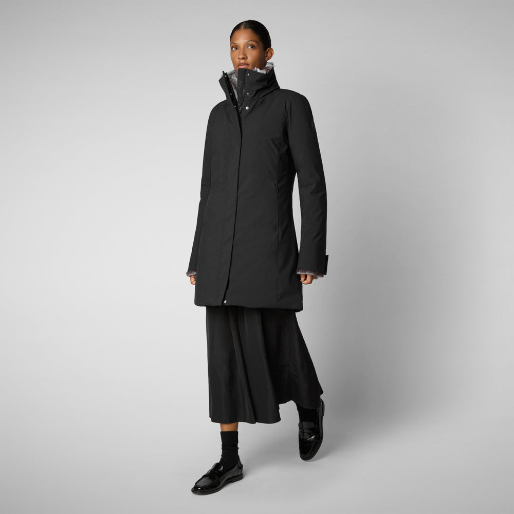 Save the duck PARKA DONNA CON CAPPUCCIO SAMANTAH NERO Vendite Flash