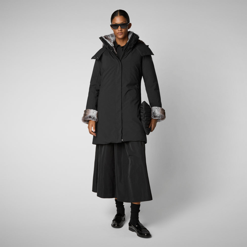 Save the duck PARKA DONNA CON CAPPUCCIO SAMANTAH NERO Vendite Flash