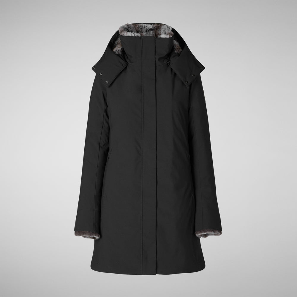 Save the duck PARKA DONNA CON CAPPUCCIO SAMANTAH NERO Vendite Flash