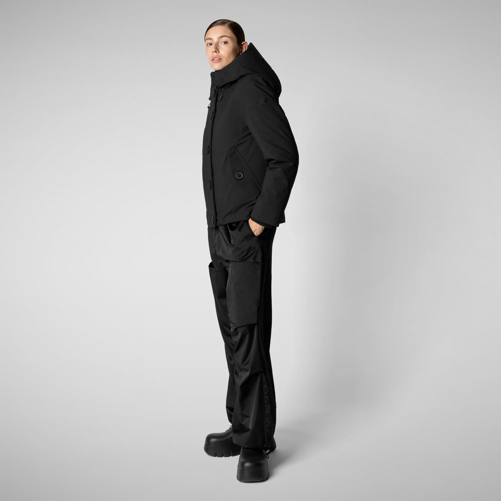 Save the duck PARKA DONNA CON CAPPUCCIO SHANON NERO Nuova