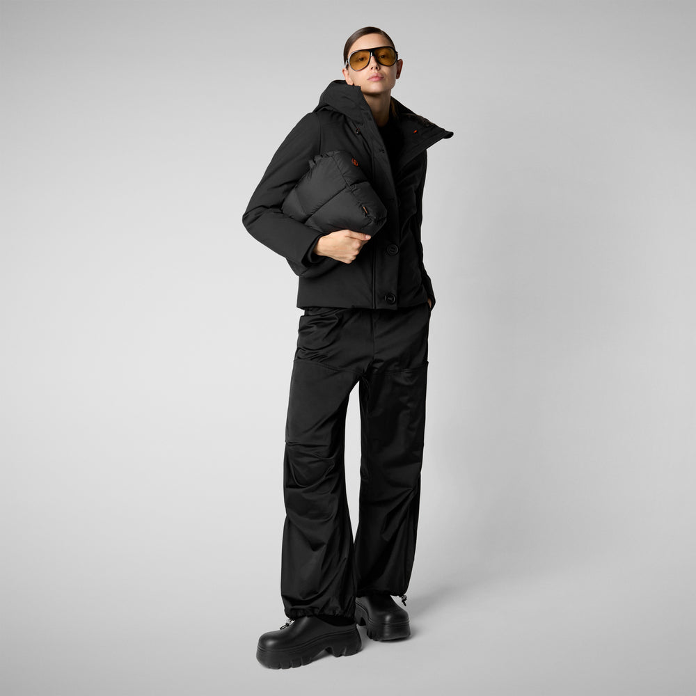 Save the duck PARKA DONNA CON CAPPUCCIO SHANON NERO Nuova