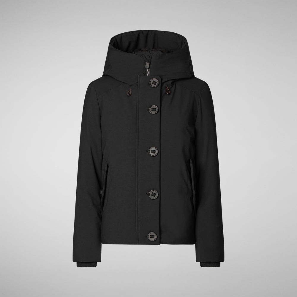 Save the duck PARKA DONNA CON CAPPUCCIO SHANON NERO Nuova