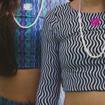 Sort of looser Eco-Crop Top_Optycal Waves Moda