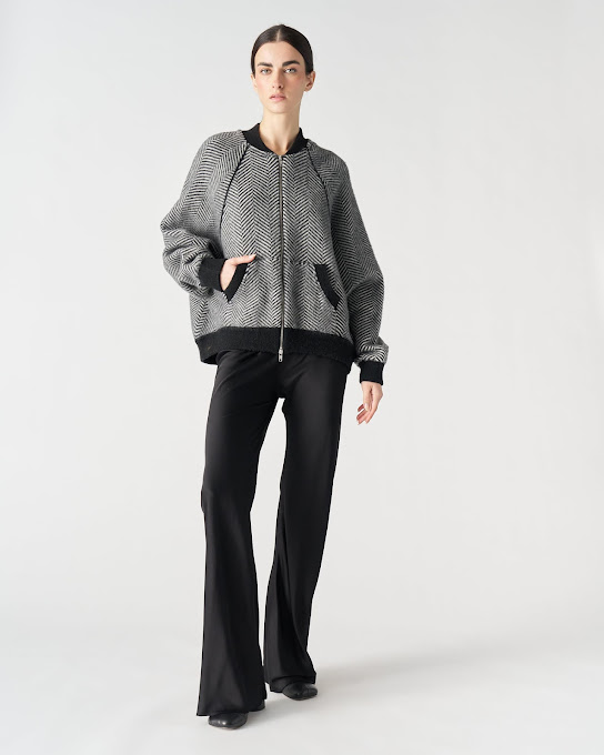 Suoli Giubbotto Zip Jacquard Spinato Pezzi Unici