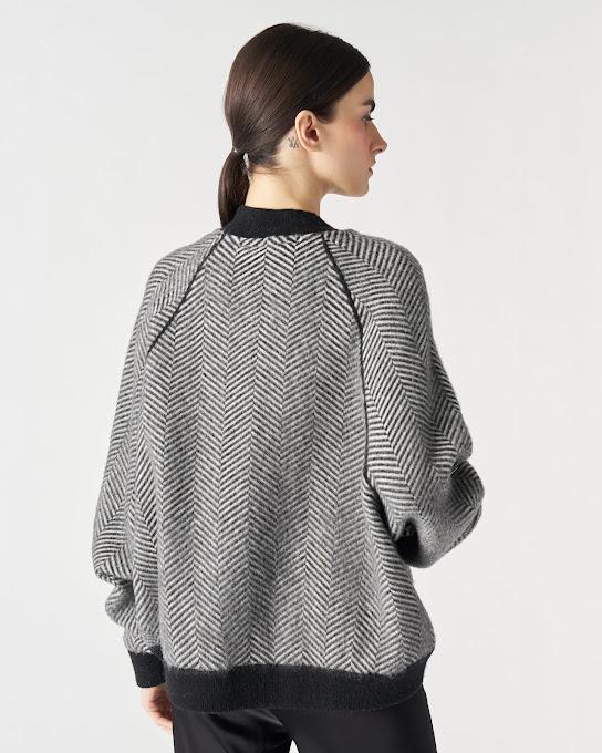 Suoli Giubbotto Zip Jacquard Spinato Pezzi Unici