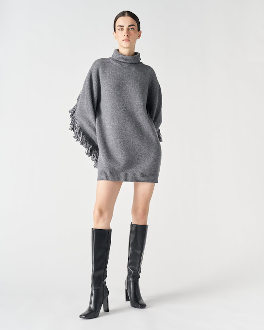 Suoli Abito Dolcevita C/frange Black Friday Prezzi