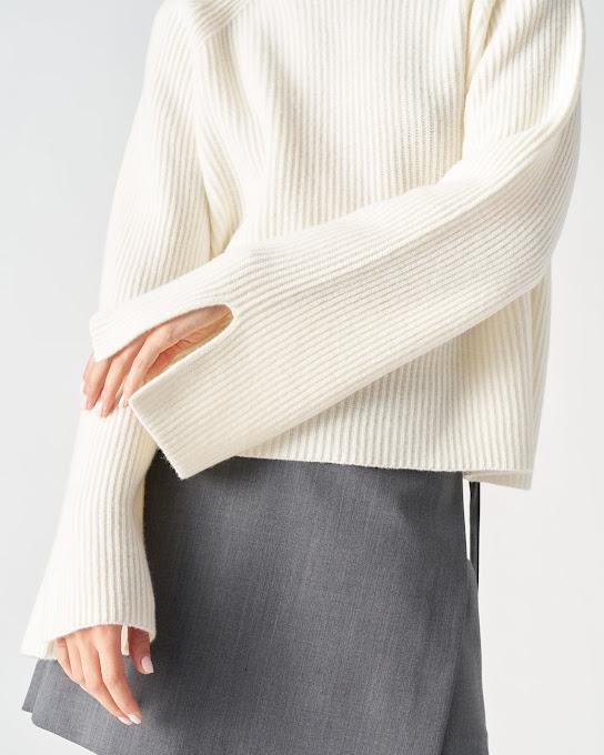 Suoli Maglia Collo Alto Spacchi Manica 50% di sconto per tempo limitato
