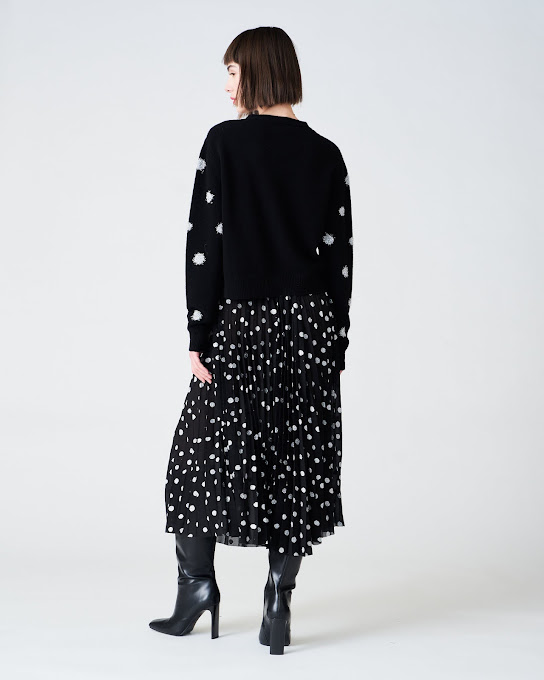 Suoli Giacca In Maglia Intarsio Pois In Linea