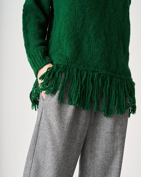Suoli Maglia Over Collo Alto C/frange Shopping Online