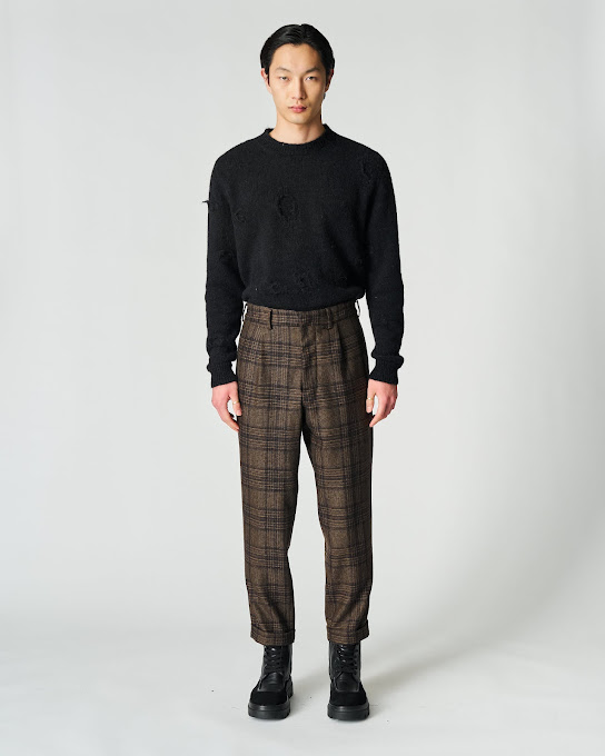 Suoli Pantalone Check Con Risvolto In Saldo