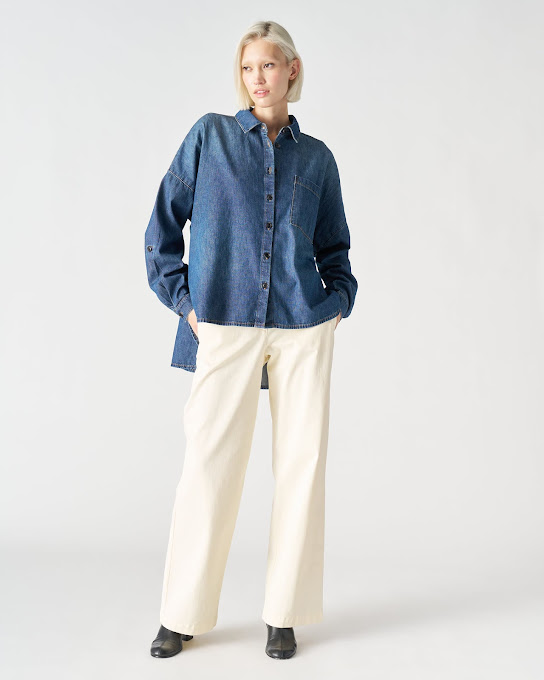 Suoli Camicia Denim Over In Linea